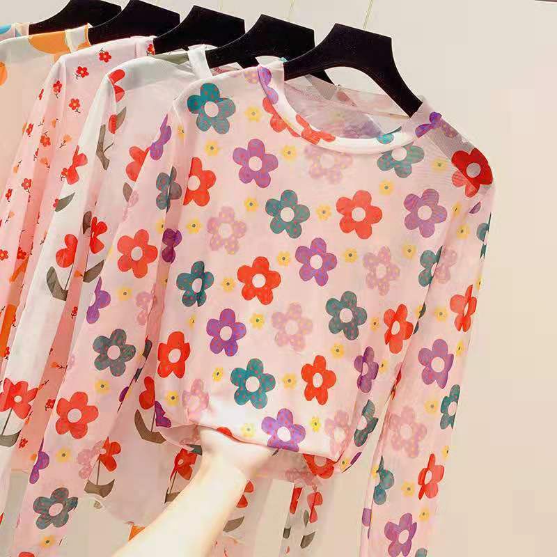 Áo Thun Lưới Tay Dài Chống Nắng Dáng Ôm Thời Trang Mùa Hè Mới Cho Nữ