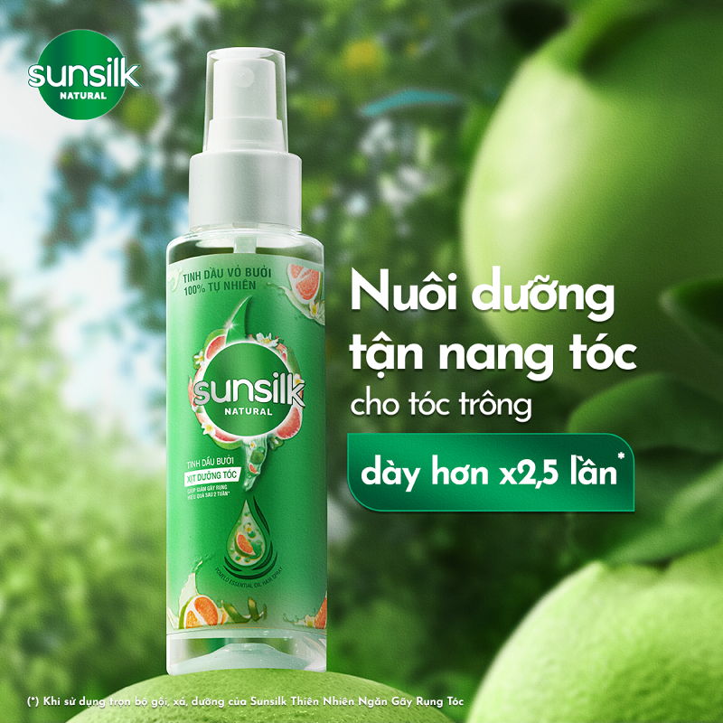 [HB Gift] XỊT DƯỠNG TÓC TINH DẦU BƯỞI SUNSILK NATURAL GIÚP TÓC CHẮC KHỎE VÀ GIẢM GÃY RỤNG (30ML)