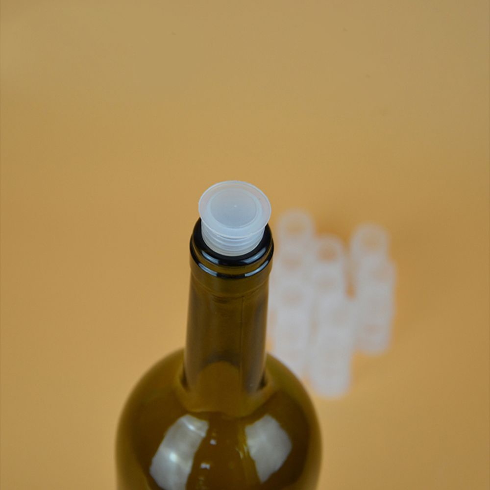 Bộ 10 cái nút đậy chai bia / rượu kiểu ốc vít bằng nhựa PE dày trong suốt nhiều màu tái sử dụng được