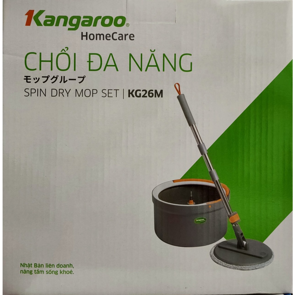 Chổi lau nhà đa năng Kangaroo KG26M hàng chính hãng có thể tách nước sạch nước bẩn