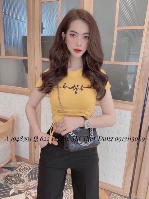💕 Croptop Rút Dây 2 Bên