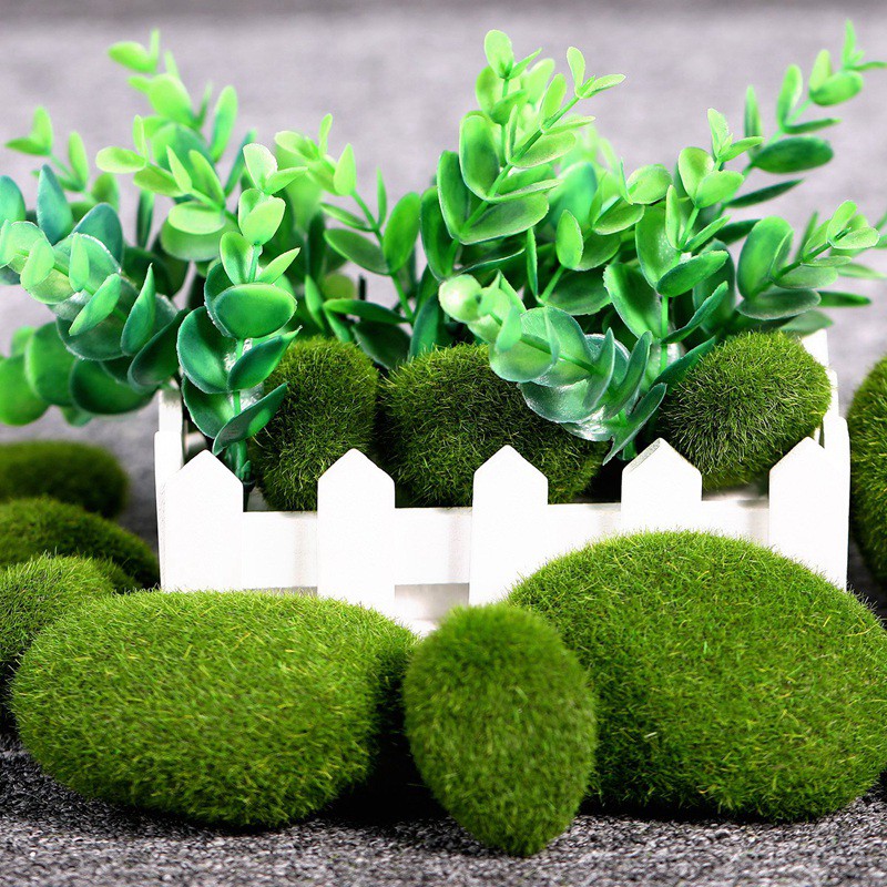 Set 20 đá rong rêu giả xanh 2 kích thước