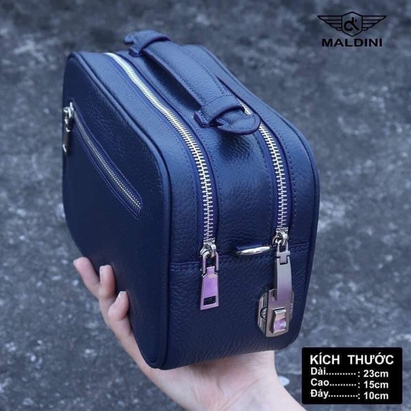 Túi cầm tay da bò thật Maldini 100%