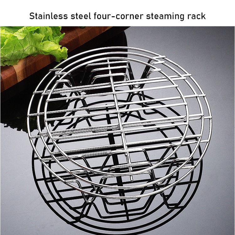 Khay Hấp Thức Ăn Bốn Góc Bằng Thép Không Gỉ Cách Nhiệt Đa Năng Chống Nước Cho Nhà Bếp