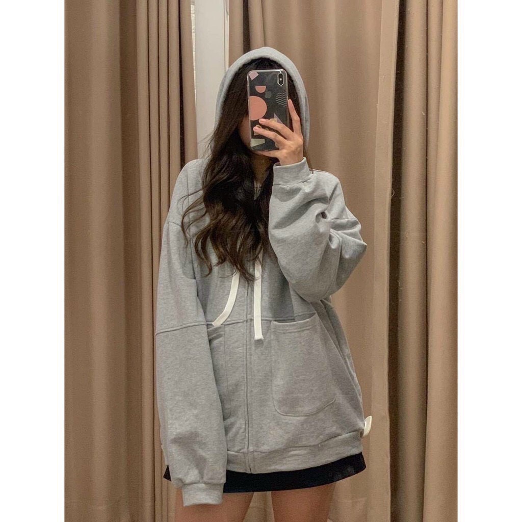 Áo Khoác Hoodie ❤️FREESHIP❤️ Áo Hoodie Nữ Khóa Kéo 2 Túi Có Nón Chất Nỉ Đẹp Thời Trang