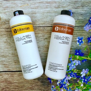 (Chính Hãng Giá Sỉ) GỘI XẢ EDOCEAN COLLAGEN KERATIN NGĂN GÃY RỤNG TÓC 1000ML x 2