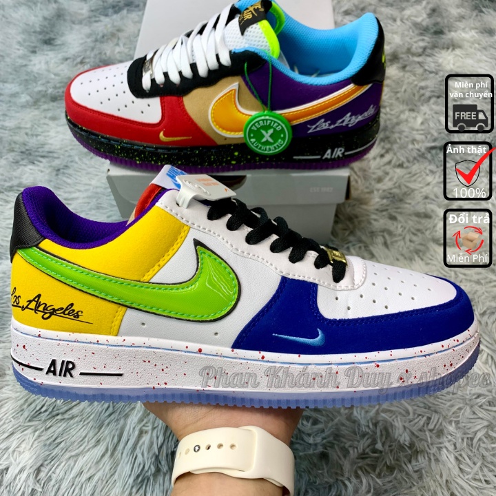 Giày Nike Air Force 1 Low What The La White Black Hyper Jade CT1117-100 nhiều màu nam nữ