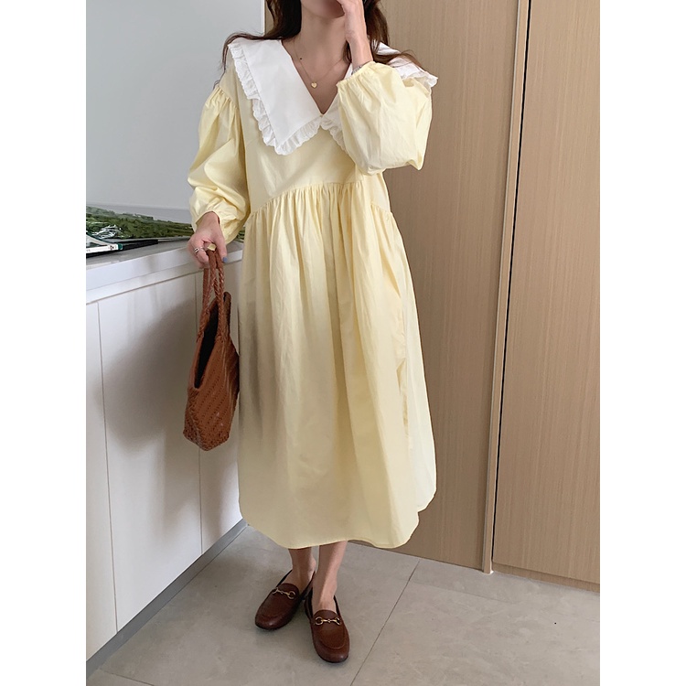 Đầm Dài Tay Cổ Búp Bê Xinh Xắn Dành Cho Nữ 49183