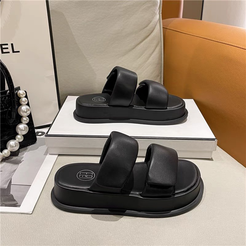 Dép Nữ Quai Ngang 2 Quai Bánh Mì Cao 3cm QC Cao Cấp TRINH LÊ SHOP GIÀY DÉP