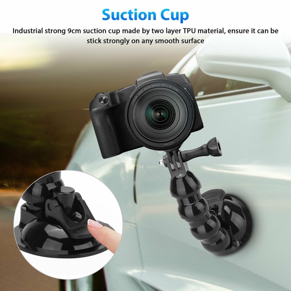 Giá Đỡ Điện Thoại Có Giác Hút Gắn Xe Hơi Điều Chỉnh Góc Quay Video Cho Gopro Action