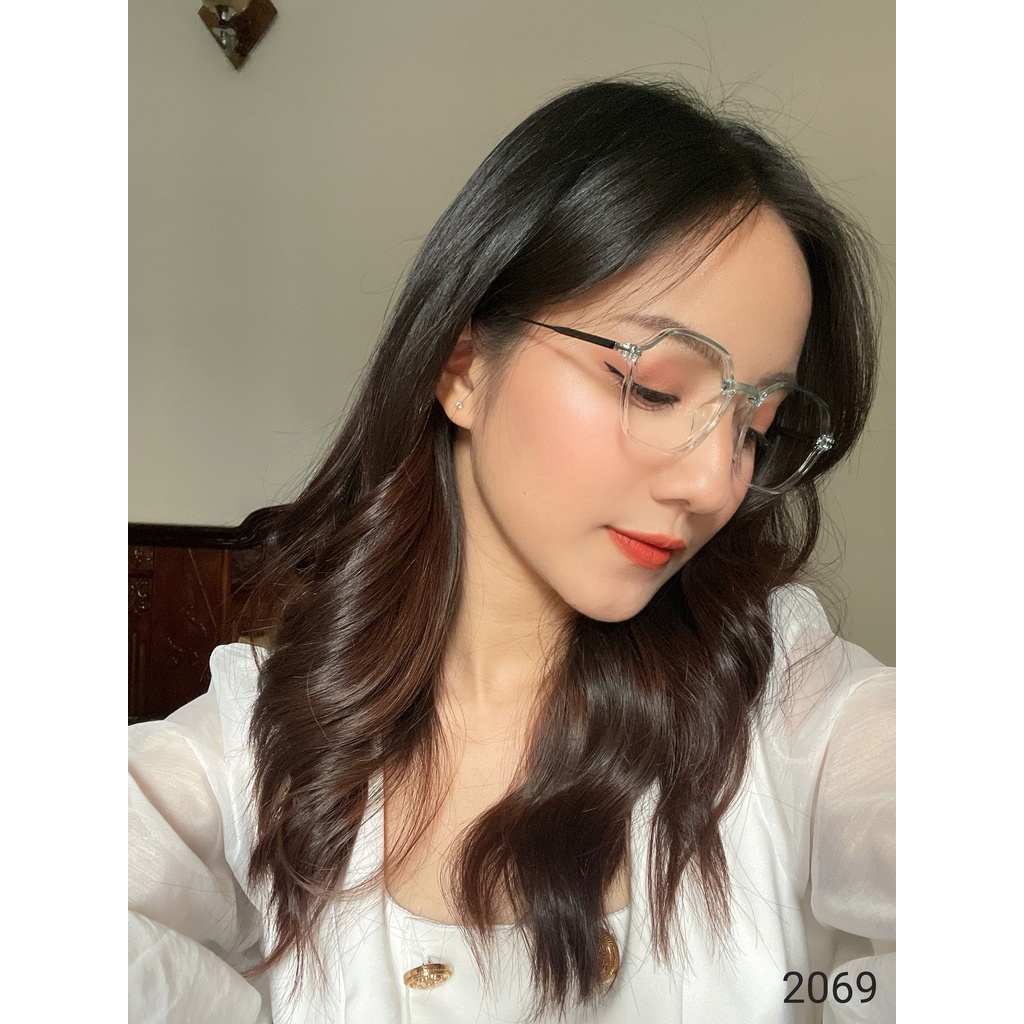 Kính gọng vuông nam nữ LILYEYEWEAR chất liệu nhựa thanh mảnh nhẹ nhàng thời trang 2069