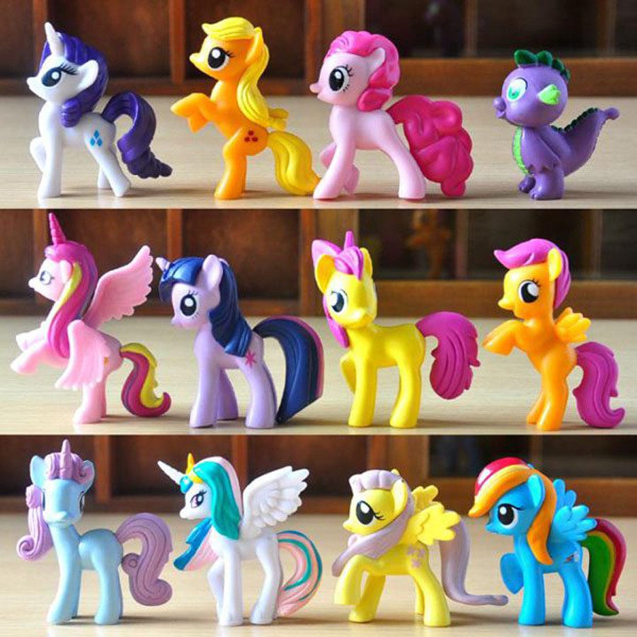 Set 12 ngựa Pony Bé Nhỏ, My Little Pony, Combo ngựa đặc kiện trang trí bánh kem, đồ trang trí