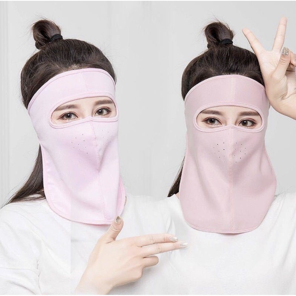 Khẩu trang Ninja chống nắng, vải thun cotton, có thun giữ phía sau, che kín mặt, trán, nhiều màu lựa chọn | BigBuy360 - bigbuy360.vn