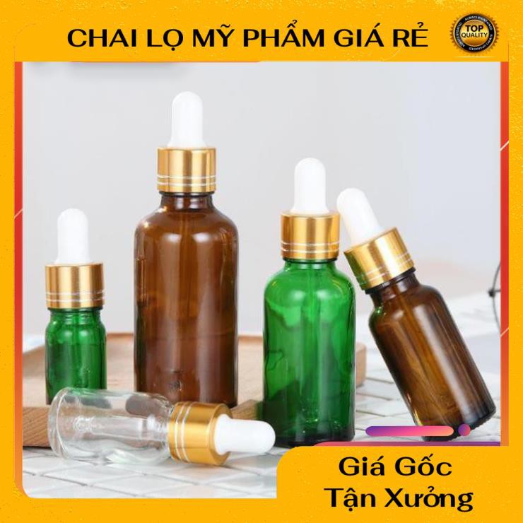 Lọ Chiết Serum ❤ RẺ VÔ ĐỊCH ❤ [50ml] Chai lọ tinh dầu thủy tinh nắp bóp giọt [chai lo my pham] , phụ kiện du lịch