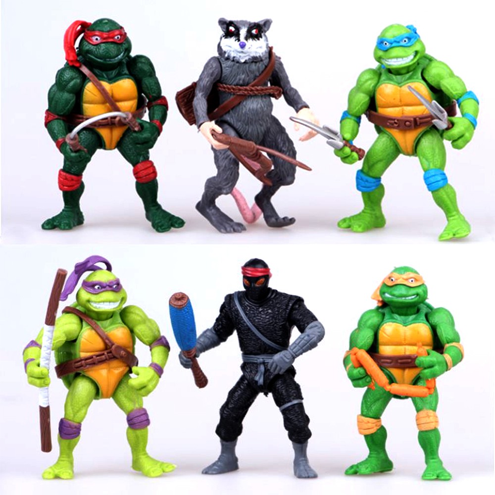 Bộ 06 đồ chơi mô hình Ninja Rùa TMNT cao 12cm PB2014 bằng nhựa đặc có khớp cử động linh hoạt - New4all Ninja Turtle Toys