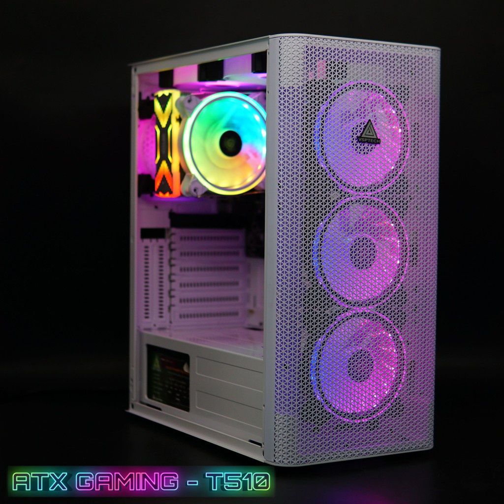 Vỏ Case Máy Tính VSPTECH T510 White  Full ATX - Hàng Chính Hãng