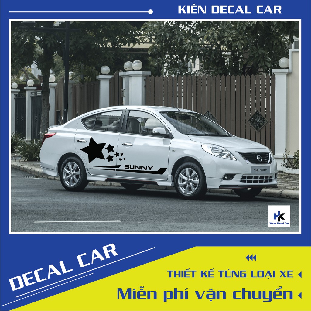 Tem xe Nissan sunny- decal sunny- tem xe ô tô giá rẻ