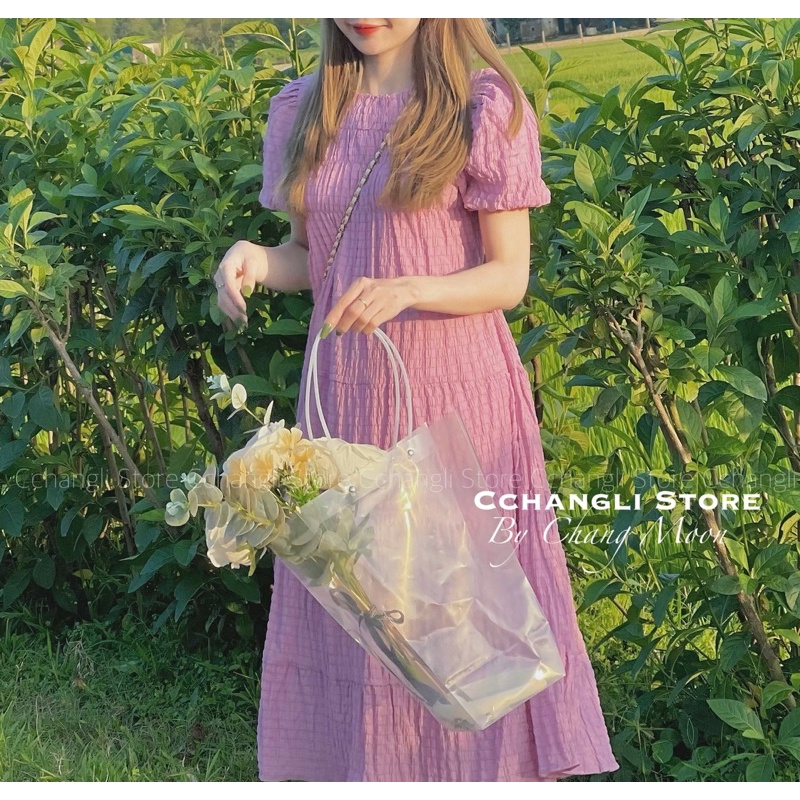 Váy xốp chun ngực dáng suông( ảnh thật by Chang Moon) | BigBuy360 - bigbuy360.vn