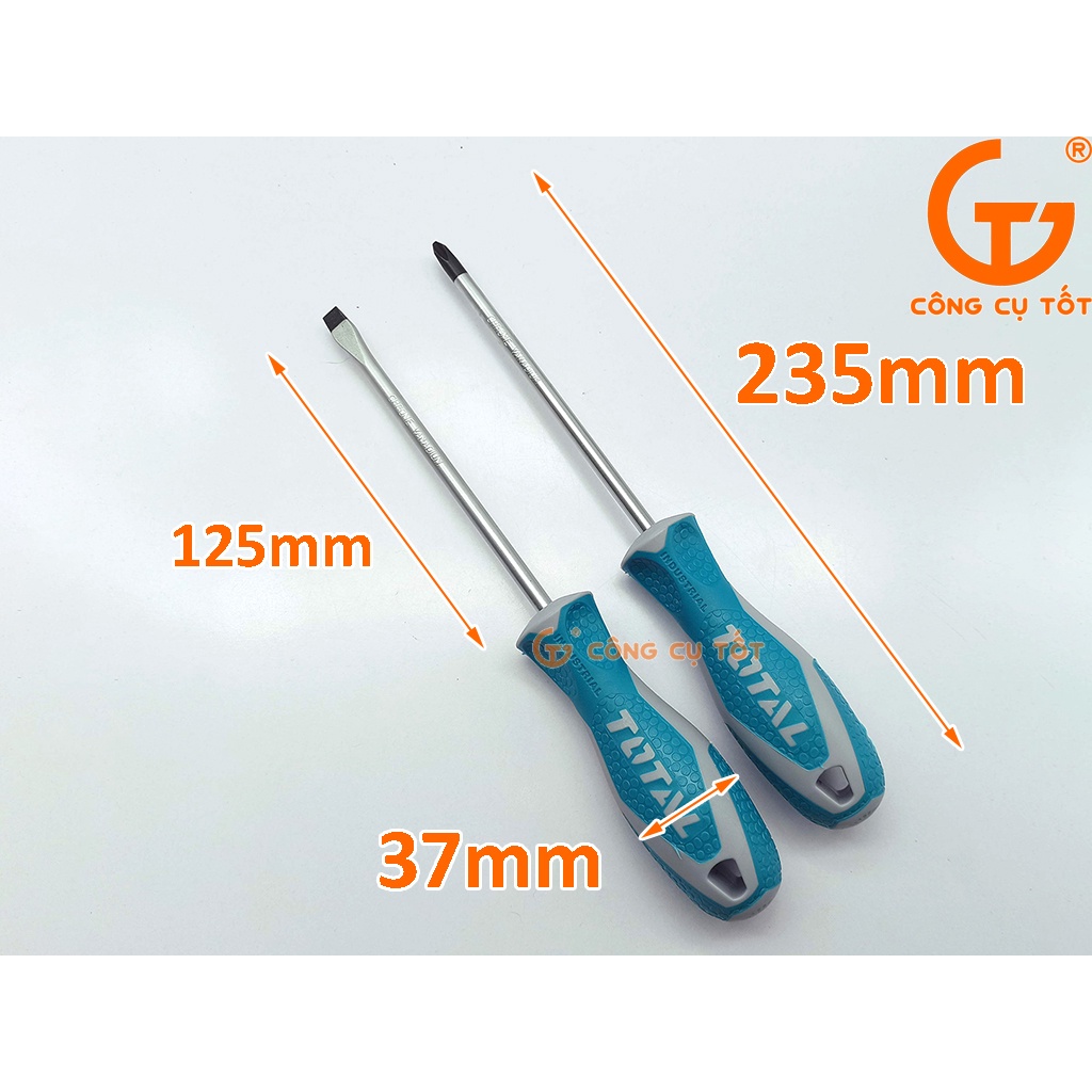 Bộ tô vít dẹp và bake 2 chi tiết Total THT250201
