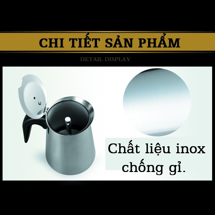 Bình pha cà phê Moka Venus Espresso đáy to - Ấm Pha Coffee Kiểu Ý