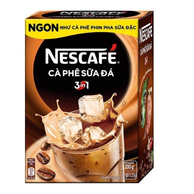 Hộp 10 Gói Nescafe 3 in 1 Sữa Đá 200gr