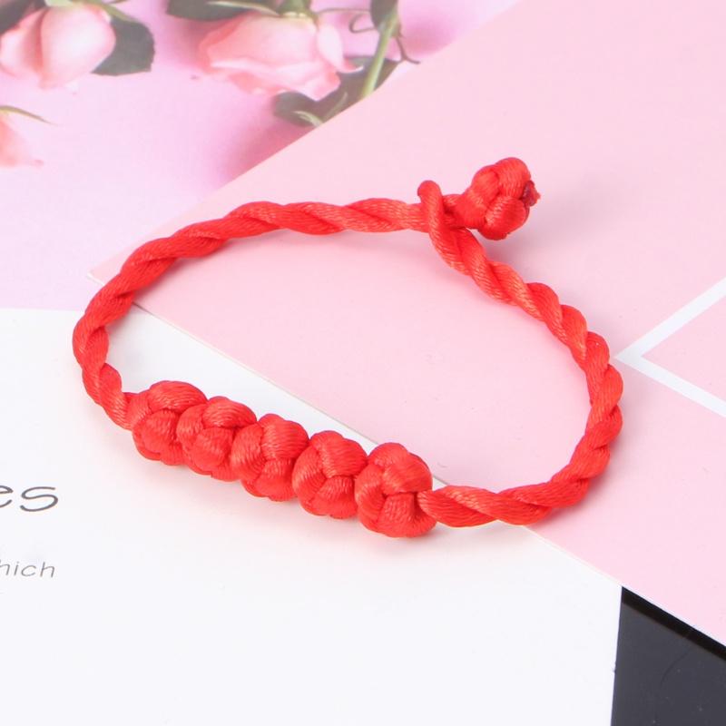 Vòng Tay Dây Đỏ May Mắn Bện 5 Sợi