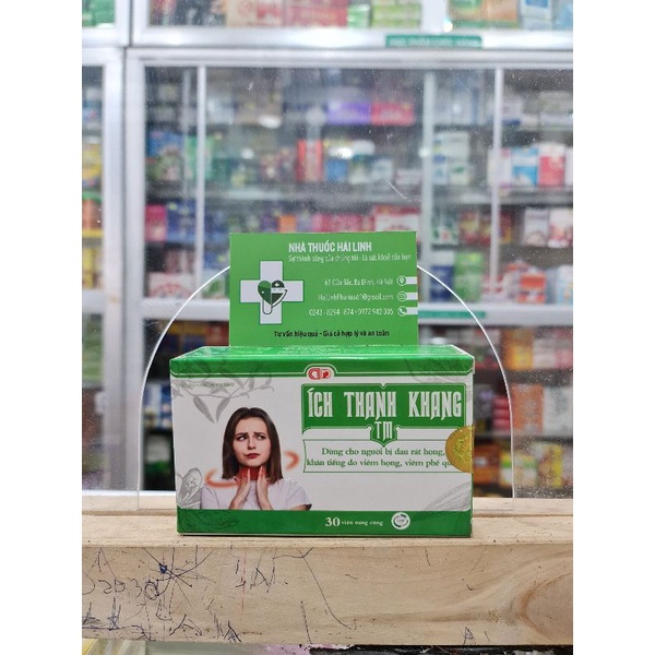Viên uống giảm đau họng khản tiếng Ích thanh khang TM⚡Tặng quà⚡Hộp 30 viên giúp giảm đau rát họng viêm phế quản