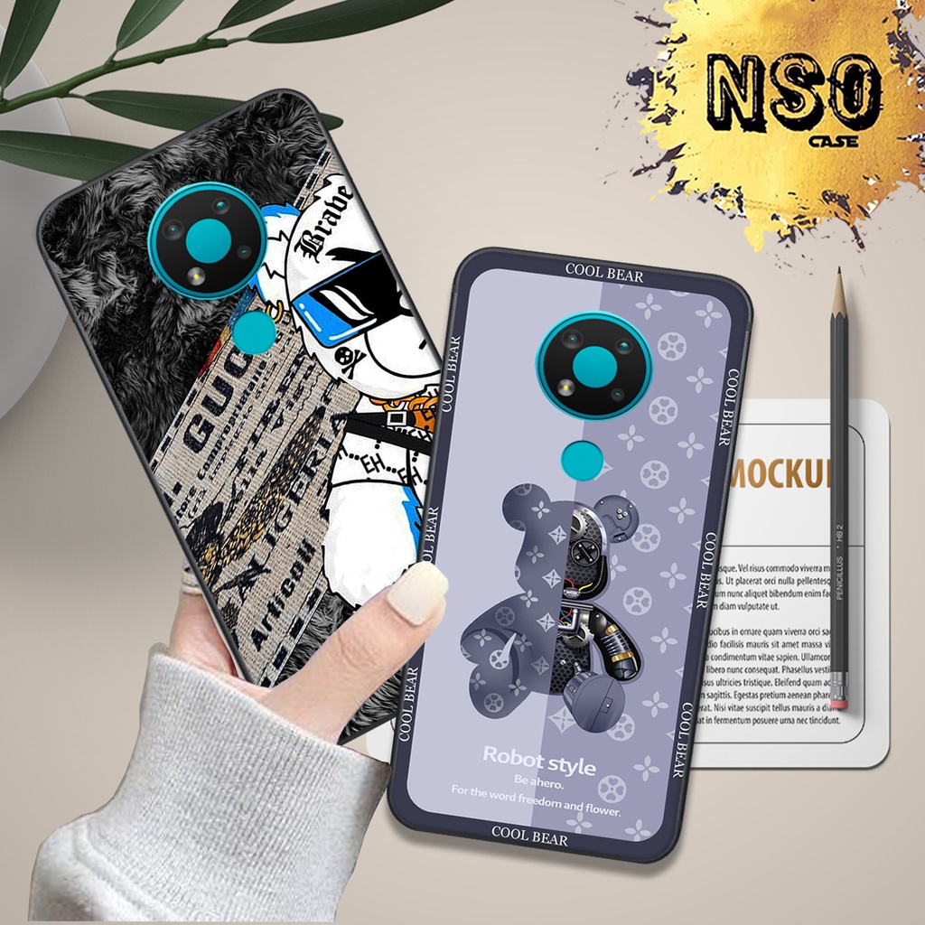 Ốp lưng Nokia 3.4 in hình gấu be@brick siêu chất đẹp