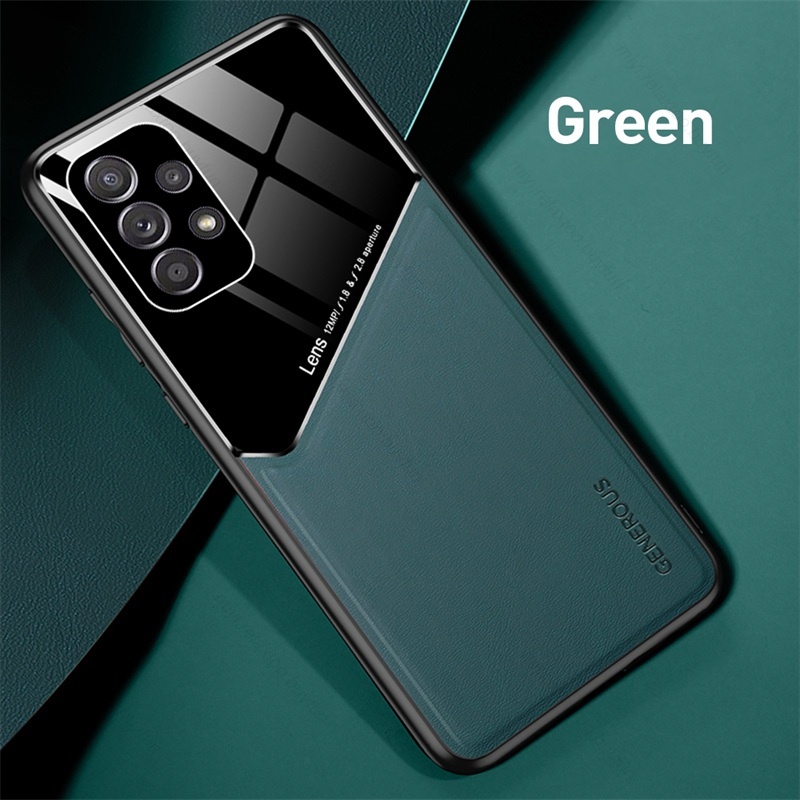 Ốp Điện Thoại Silicon Dẻo Bề Mặt Da Có Khuyên Nam Châm Gắn Xe Hơi Cho Samsung Galaxy A53 5G