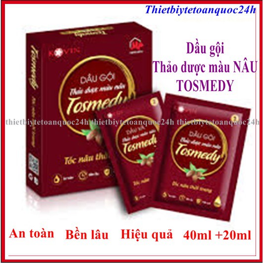 DẦU GỘI THẢO DƯỢC TOSMEDY MÀU NÂU mới Hộp 2 gói