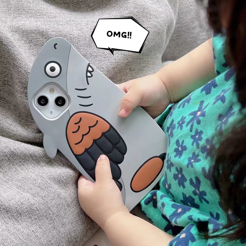 Ốp Điện Thoại Silicon Hình Cá Mập Cho iPhone X XS XR 11 11ProMax 12ProMax 12Pro 12 13 13ProMax 7 / 8 Plus