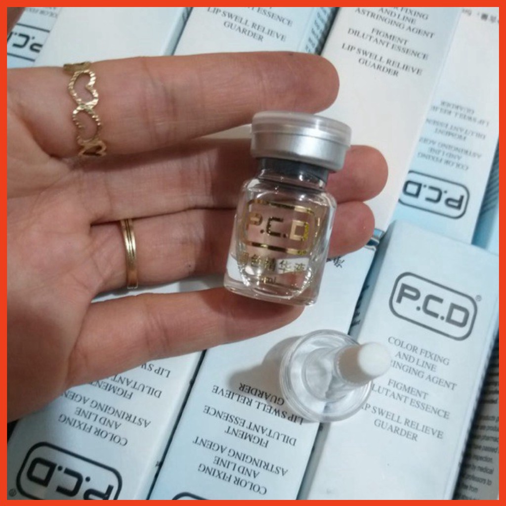 Phủ bóng  PCD  colagen giúp ủ mềm môi da căng bóng môi sau phun xăm lọ thủy tinh dạng lọ 5ml