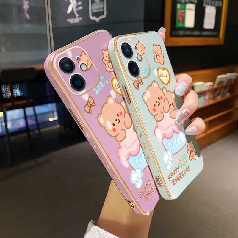 Ốp Điện Thoại Mềm Trong Suốt In Hình Gấu Cho OPPO A93 2020 F17 Pro Reno 4 Lite Reno 4F