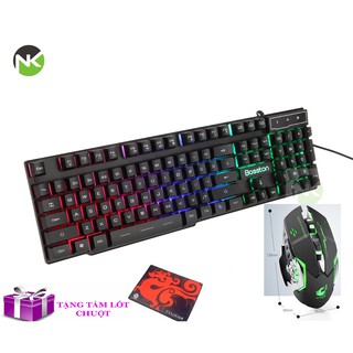 Combo Bàn Phím Giả Cơ Chuyên Game Bosston 803 + Chuột Không Dây Pin Sạc Eweadn M500 - Tặng Lót Chuột  NK