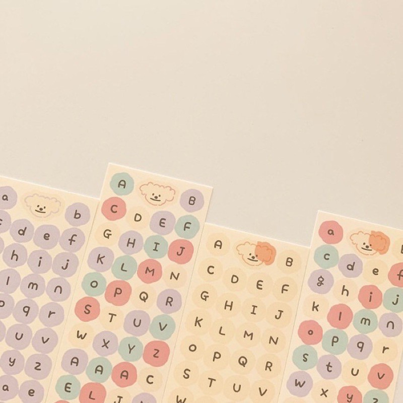1 Tấm Nhãn Dán Họa Tiết Chữ Cái Tiếng Anh Hoạt Hình Dễ Thương Trang Trí Sổ Tay DIY