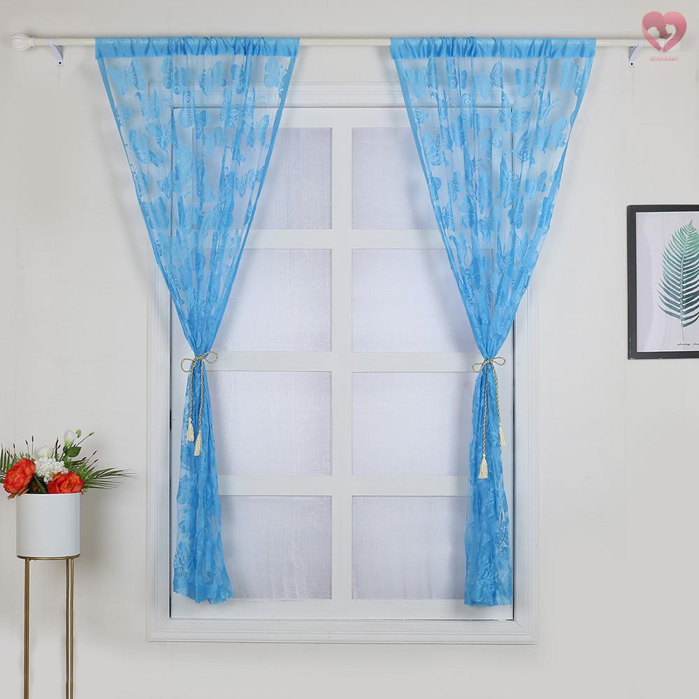 2 rèm cửa sổ Họa Tiết Bướm Cỡ 100x200cm