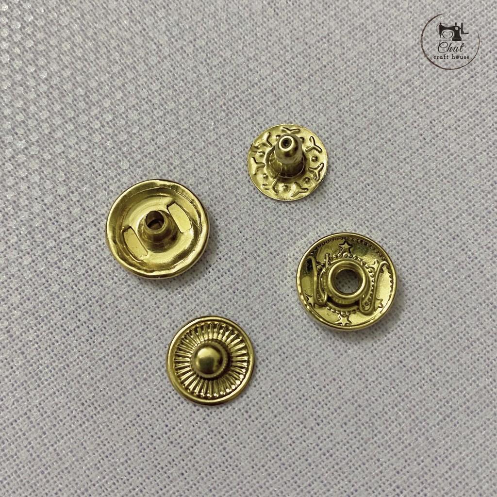 Cúc bấm bốn chi tiết dùng cho túi ví, sổ da, thủ công handmade