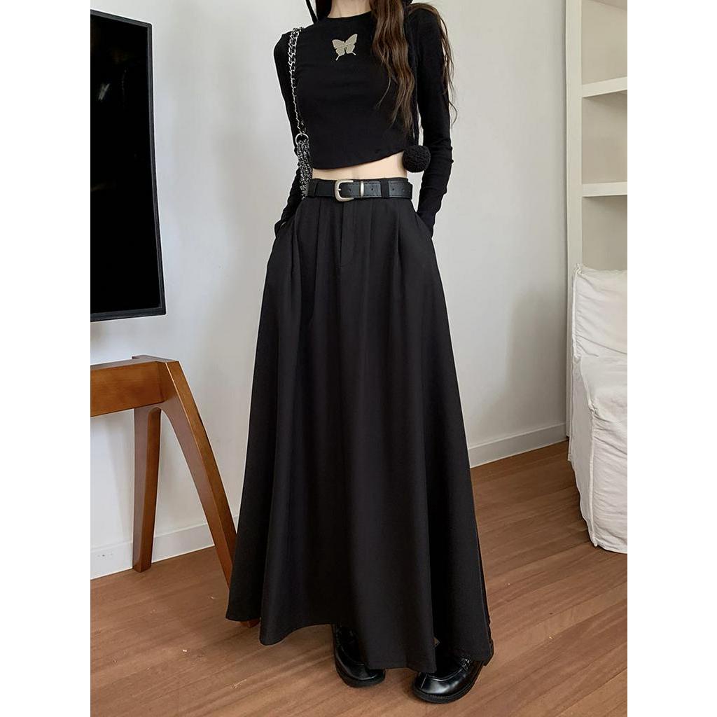 Chân Váy Dài Dáng Chữ a Lưng Cao Phối Thắt Lưng Thời Trang 67529