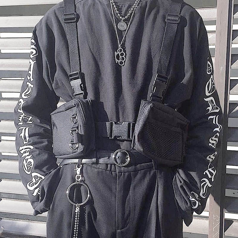 Leacat Streetwear Tactical Hip-Hop Chest bag Two vest pockets | BigBuy360 - bigbuy360.vn