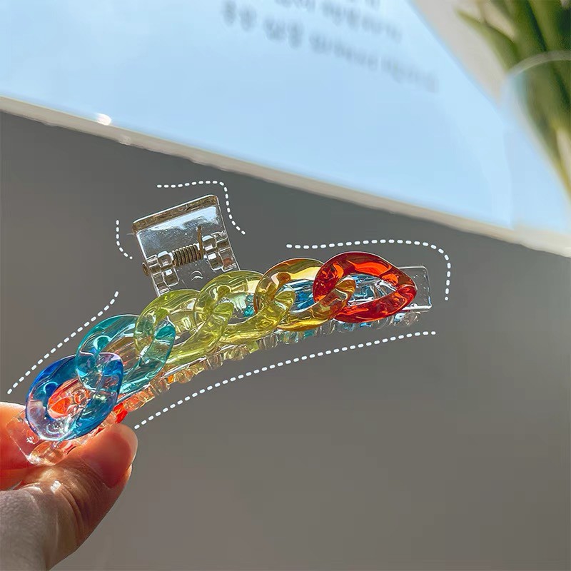 [Sẵn Hàng] Kẹp Tóc Càng Cua Cầu Vồng  Phong Cách Hàn Quốc Xinh Xắn Mainia Shop