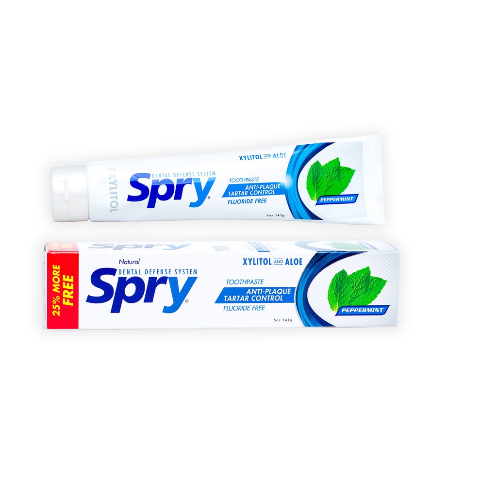 Kem đánh răng Spry _ XLEAR, vị Peppermint 141g (Flouride Free)