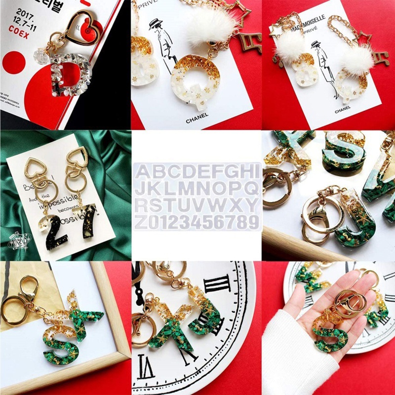 Sa Khuôn Silicon Làm Móc Khóa / Trang Sức Hình Chữ Cái Tiếng Anh