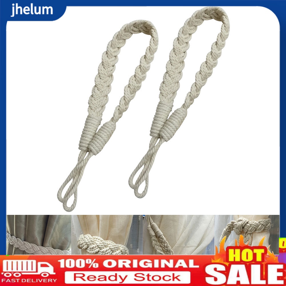 Bộ 2 Dây Cột Màn Cửa Chất Liệu Cotton Dệt Thắt Nút Tiện Dụng