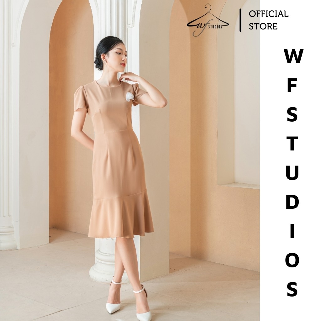 Váy cổ tròn đính hoa -Kira Dress-V09-wfstudios