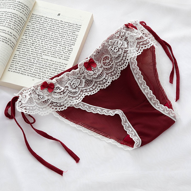 Quần lót ren cột dây bên hông đáy cotton mát mẻ gợi cảm quyến rũ QL028 | BigBuy360 - bigbuy360.vn
