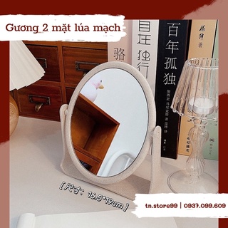 GƯƠNG ĐỂ BÀN XOAY 360 2 MẶT LÚA MẠCH