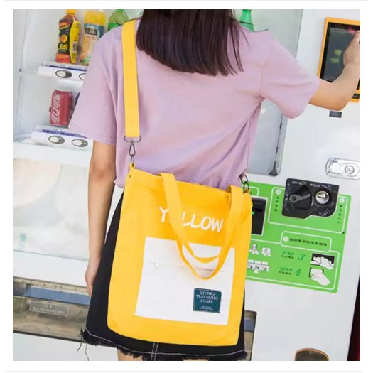 Túi Tote Nữ LTS Phối Màu Thời Trang BLACK , PINK, YELLOW