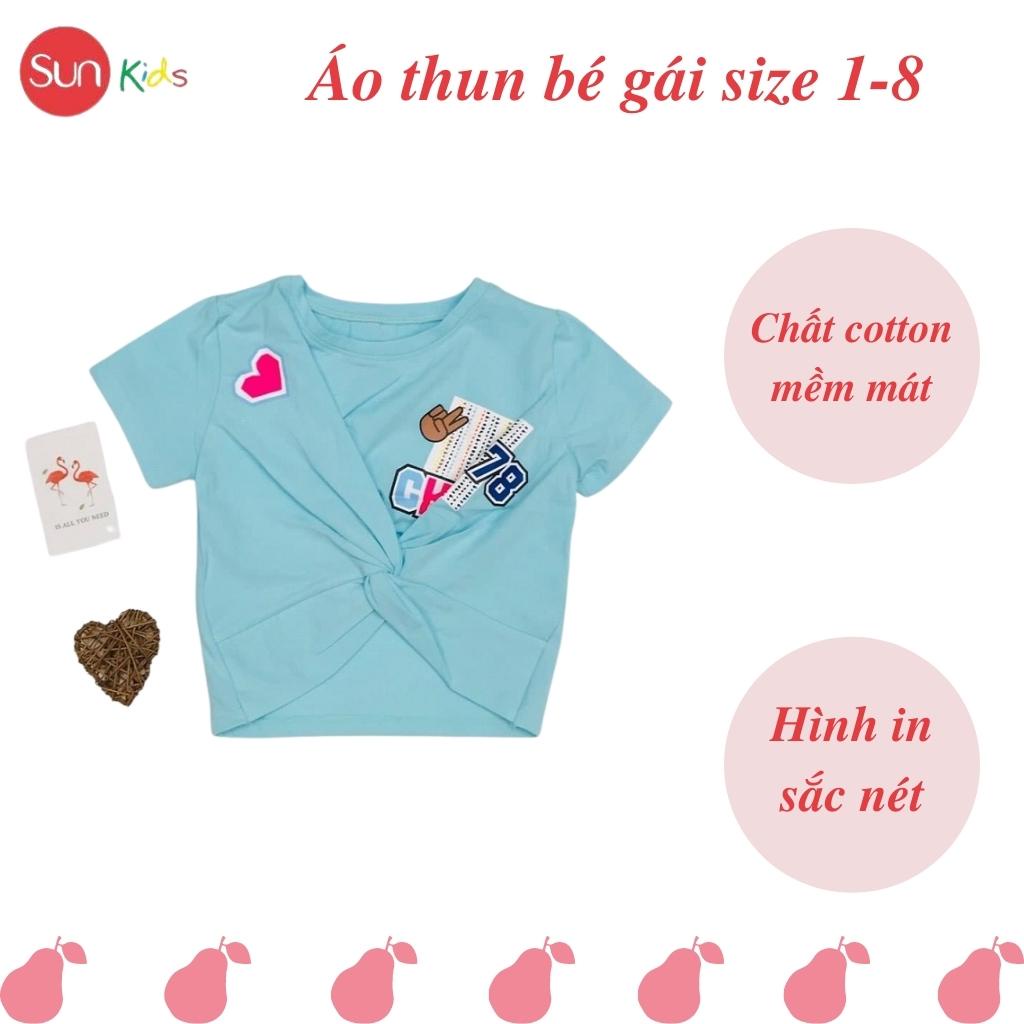 Áo thun cho bé gái, áo phông bé gái chất cotton mềm mát, size 1 - 8 tuổi - SUNKIDS