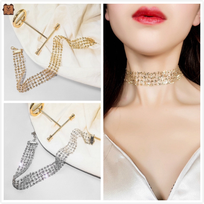 Vòng Cổ Choker Đính Đá Lấp Lánh Thời Trang Cho Nữ