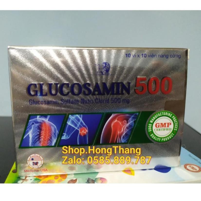 GLUCOSAMIN 500mg Giúp xương chắc khớp khỏe, ngăn ngừa thoái hóa khớp tái tạo mô sụn khớp, chống còi xương, suy dinh dưỡ